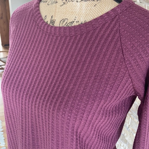 Chaser maroon plum waffle weave long sleeve shirt - Picture 7 of 16